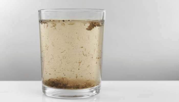 Contaminated glass of water